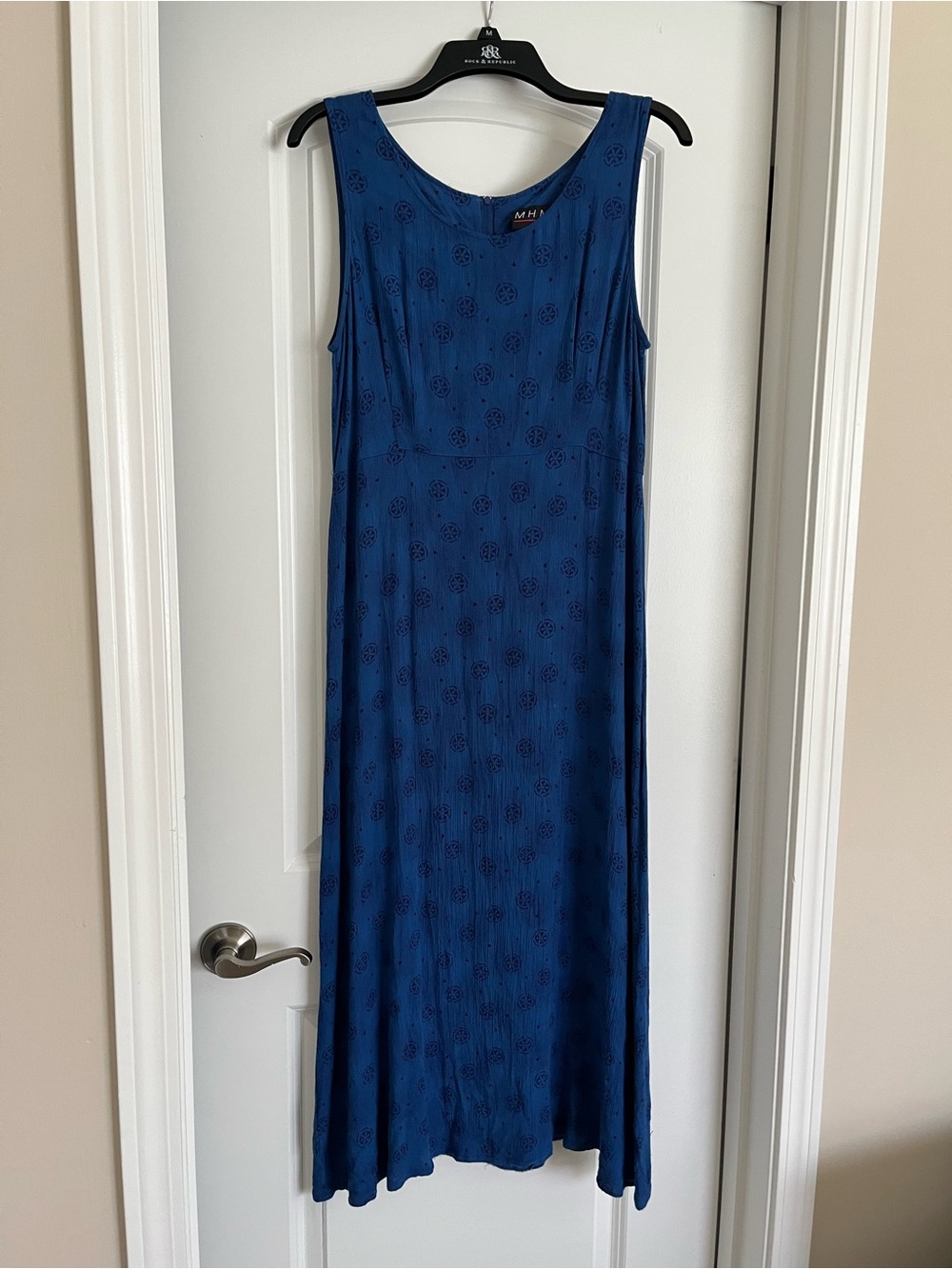 VTG 90s Melissa Harper Navy Blue Sleeveless Midi/Maxi Dress